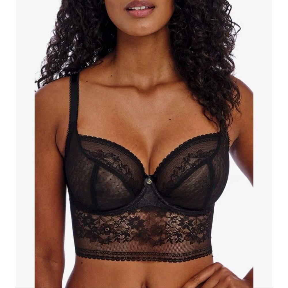 Freya NWT size 38D black Sydnie Underwire Longline Bra